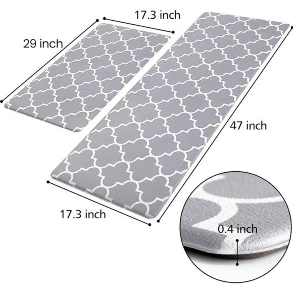 Kitchen Mat [2 PCS] Cushioned Anti-Fatigue Kitchen Rug, Waterproof Non-Slip - Picture 2 of 7
